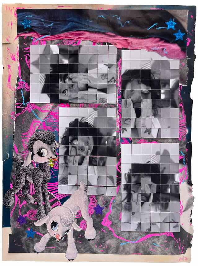Fragmented, 2026. Mixed Media Collage, 16"x13".